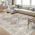 thumbnail image 1 of Haperlare Washable Area Rugs for Bedroom Non Slip Large Area Rugs for Living Room Oriental Boho Rug Distressed Chenille Carpet Stain Resistant Throw Rugs, 5' x 7' Pale Brown, 1 of 7
