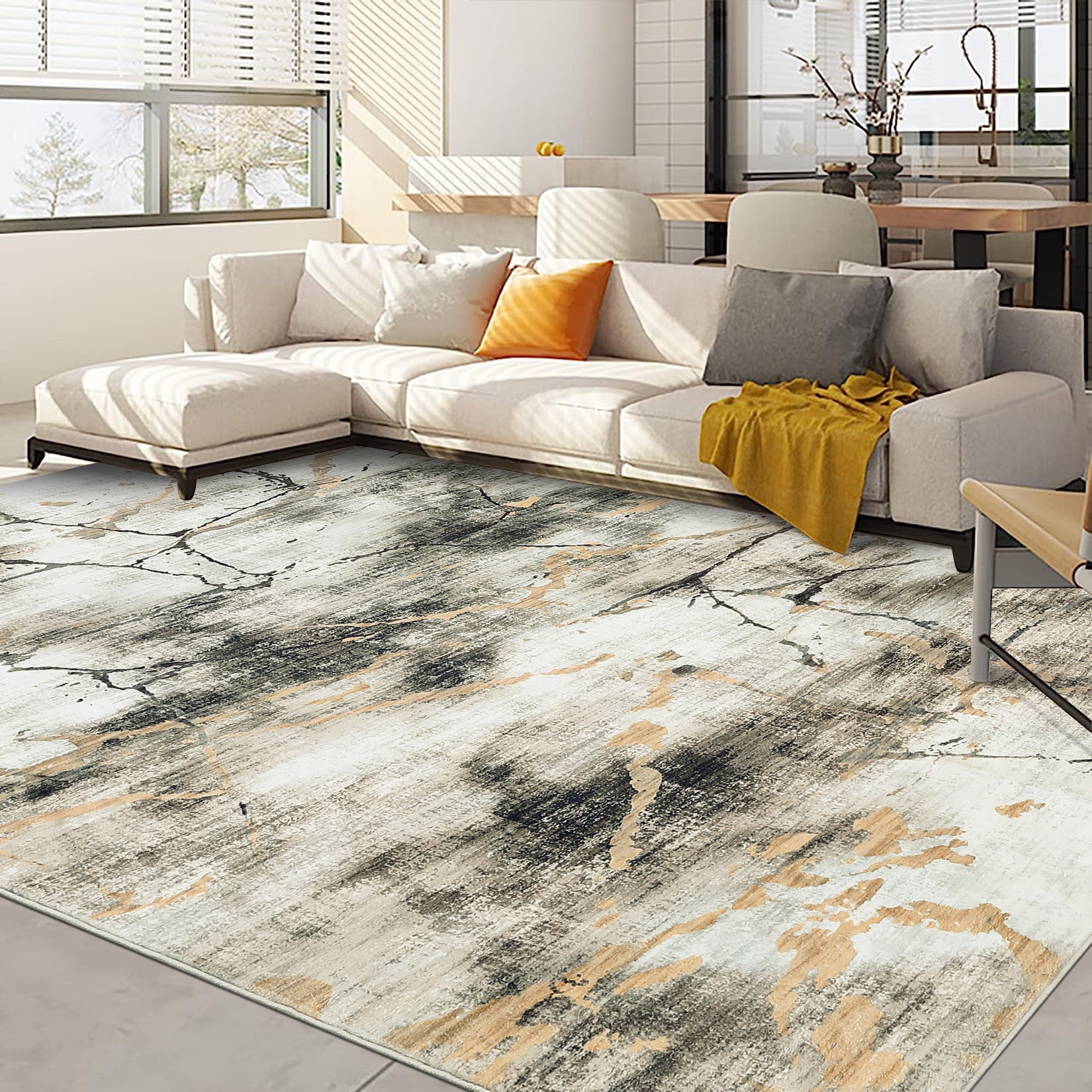 Haperlare Washable Rugs Abstract Modern Area Rugs Stain-Resistant Rugs ...