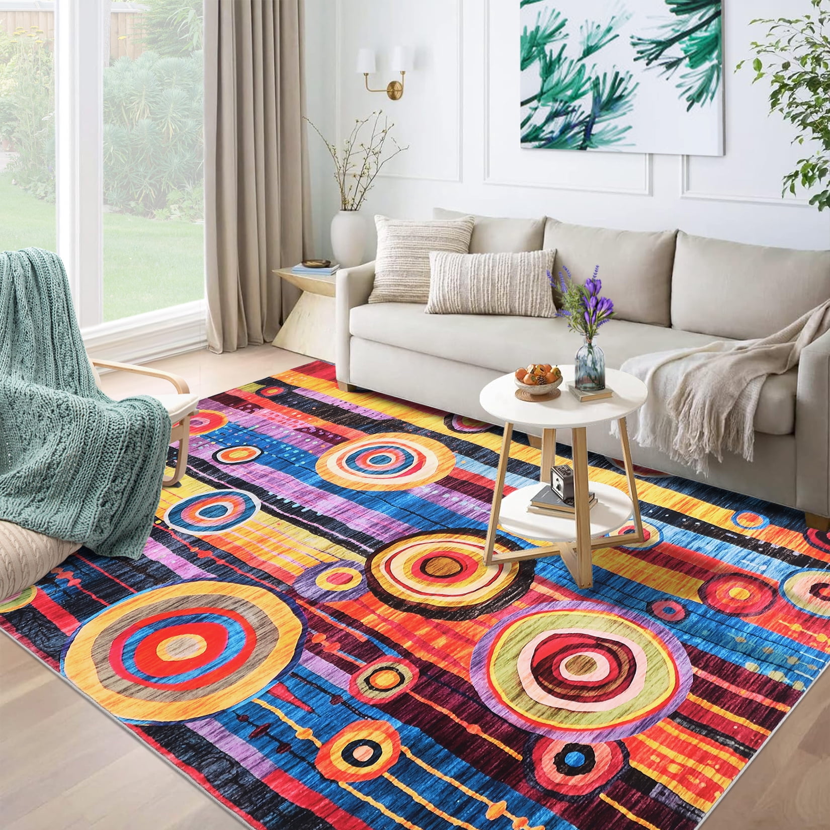 Haperlare Washable Rugs for Living Room Contemporary Non Slip Area Rugs ...