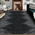 thumbnail image 1 of Haperlare Washable Stripe Modern Living Room Area Rugs Soft Stain-Resistant Rugs for Kitchen Dining Room Black Carpet,8'x10', 1 of 1