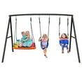 Hapfan 3 in 1 Heavy Duty Swing Set for Backyard with Platform Swing