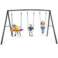 Hapfan 500lb Heavy Duty Metal Swing Set with 900D Oxford Saucer Swing