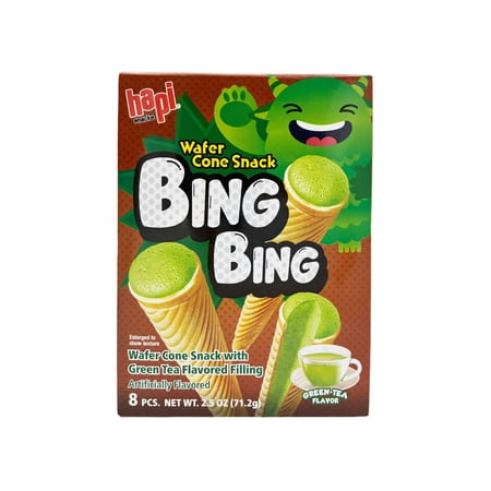 HaPi Bing Bing Cone Snack filled w/ Green Tea Flavor 2.5 Oz (71.2 g)