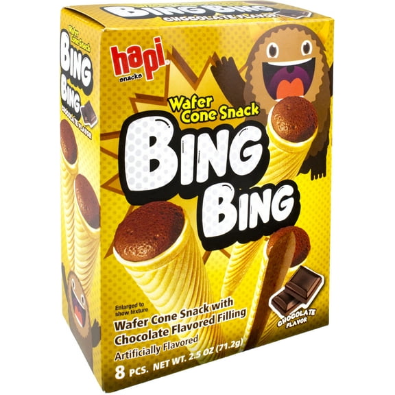 Hapi Bing Bing Crispy Cone Snack, Chocolate Flavor, 2.5 oz