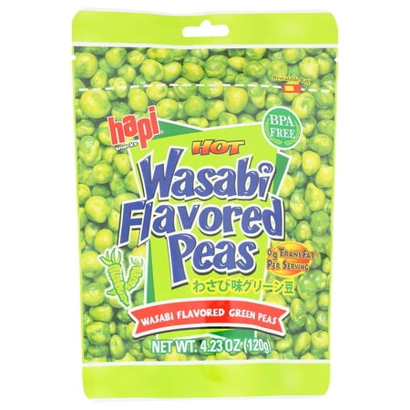 Hapi Snacks Hot Wasabi Flavored Green Peas, 4.23 oz Pouch
