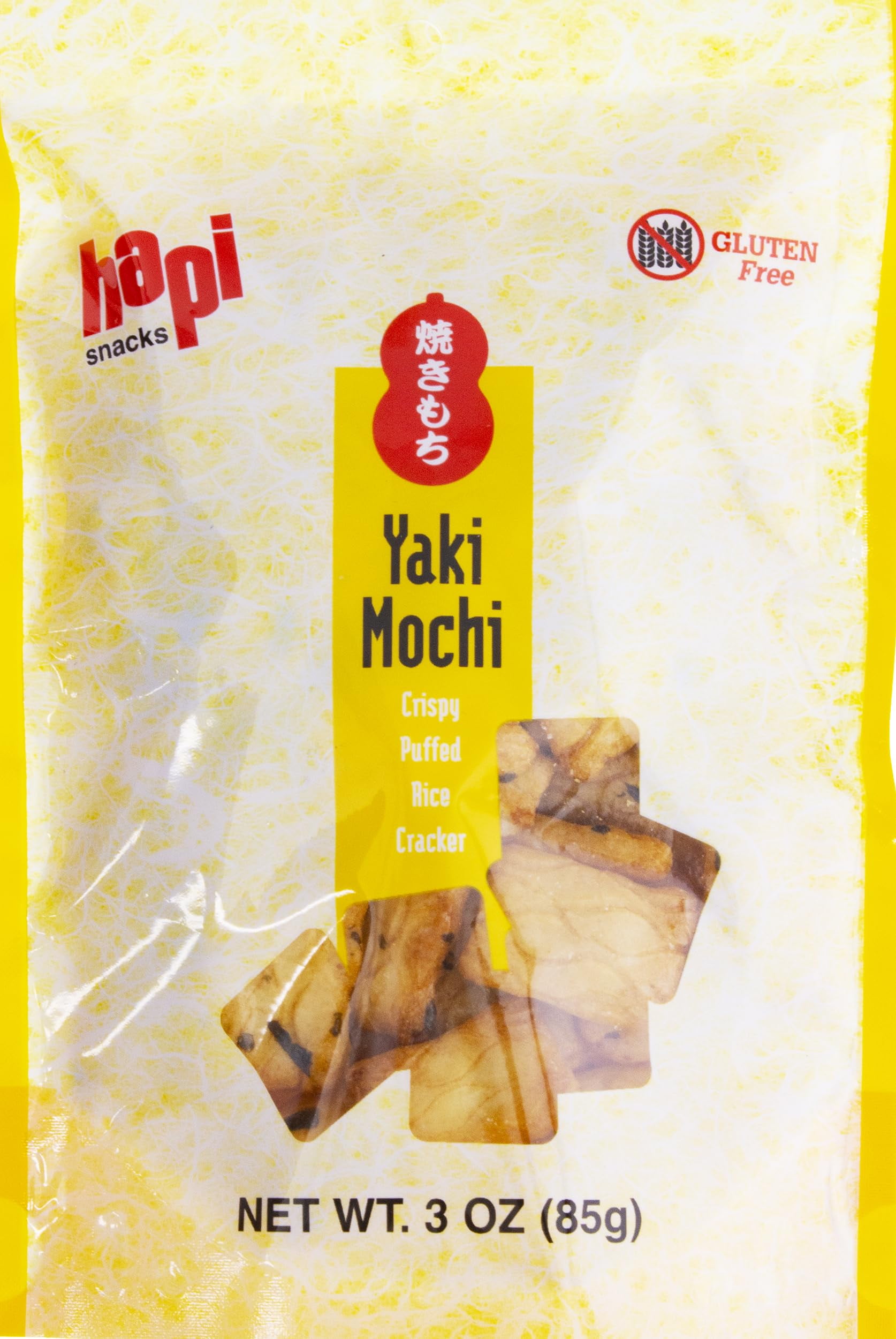 Hapi Yaki Mochi Crispy MZF22 Puffed Rice Crackers 3 oz (Pack of 12 ...