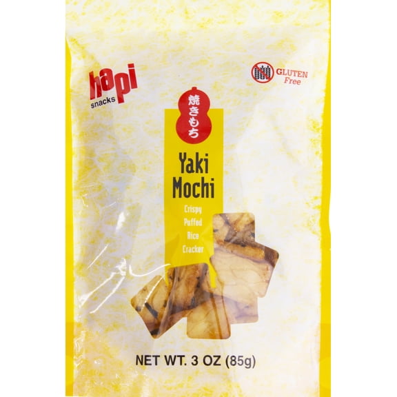 Hapi Yaki Mochi Crispy Puffed Rice Crackers 3 oz (Pack of 12) NG01