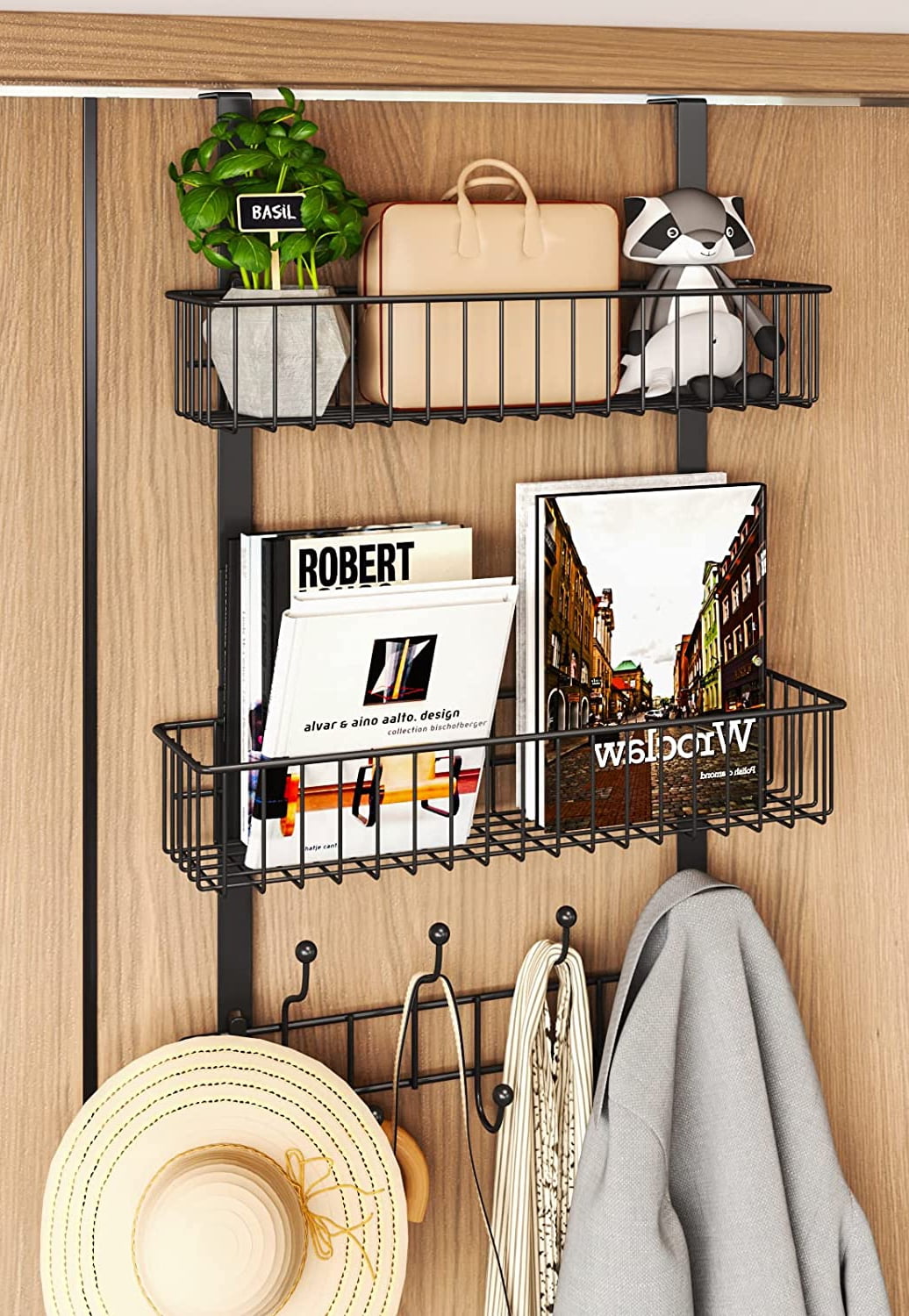HapiRm Over the Door Organizer, Towel Rack, Coat, Bag, Hat Hanger with ...