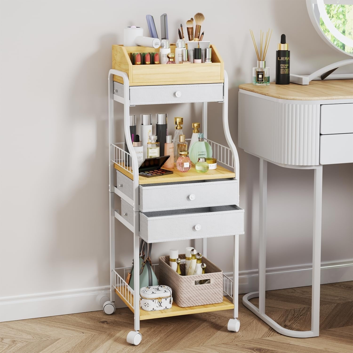 Skin Drawer HapiRm Floor Makeup Organizer Storage - Skincare Make Up Organizers and ...
