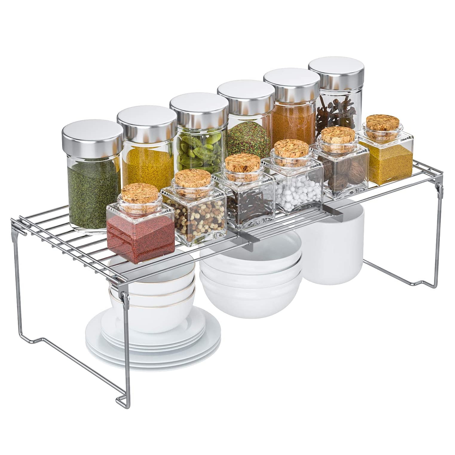 HapiRm Kitchen Cupboard Organiser, Expandable Thickened Pantry Shelf