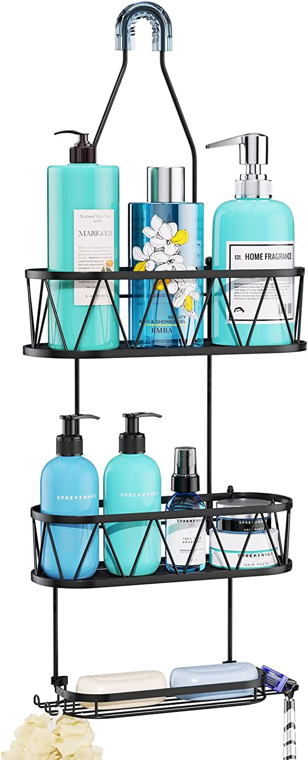 HapiRm Stainless Steel Shower Caddy 4 Shelves with Soap Holder & 4