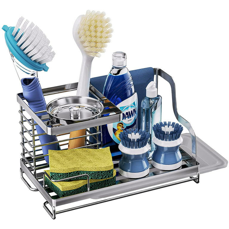 304 Stainless Steel Sponge Holder for Kitchen Sink Caddy Stand Drain Rack  Cleaning Brush Soap Organizer Storage Holder
