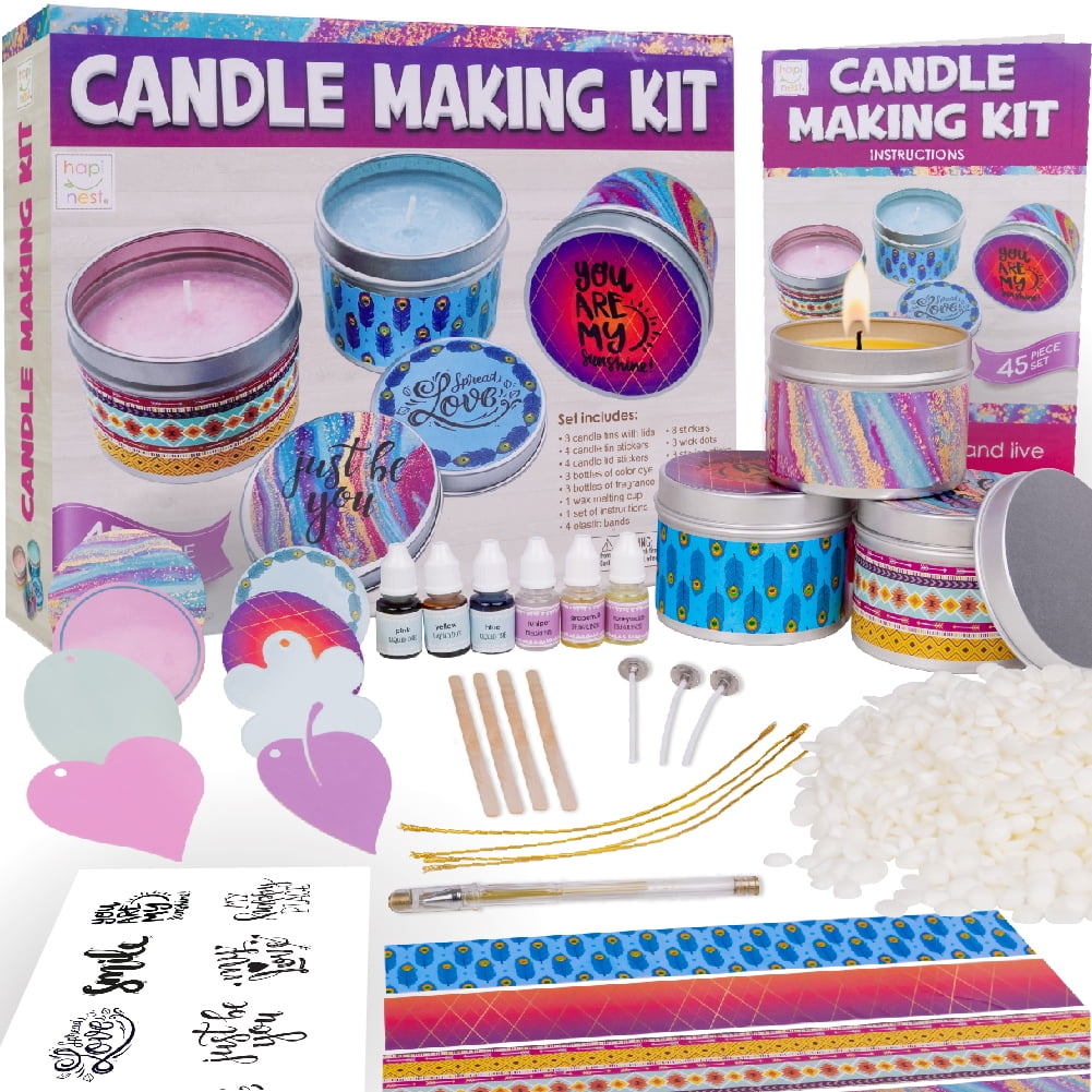 DIY Kit, Candle Making Kit With Wood Wicks & Amber Glass Jars, Adult Craft  Kit 