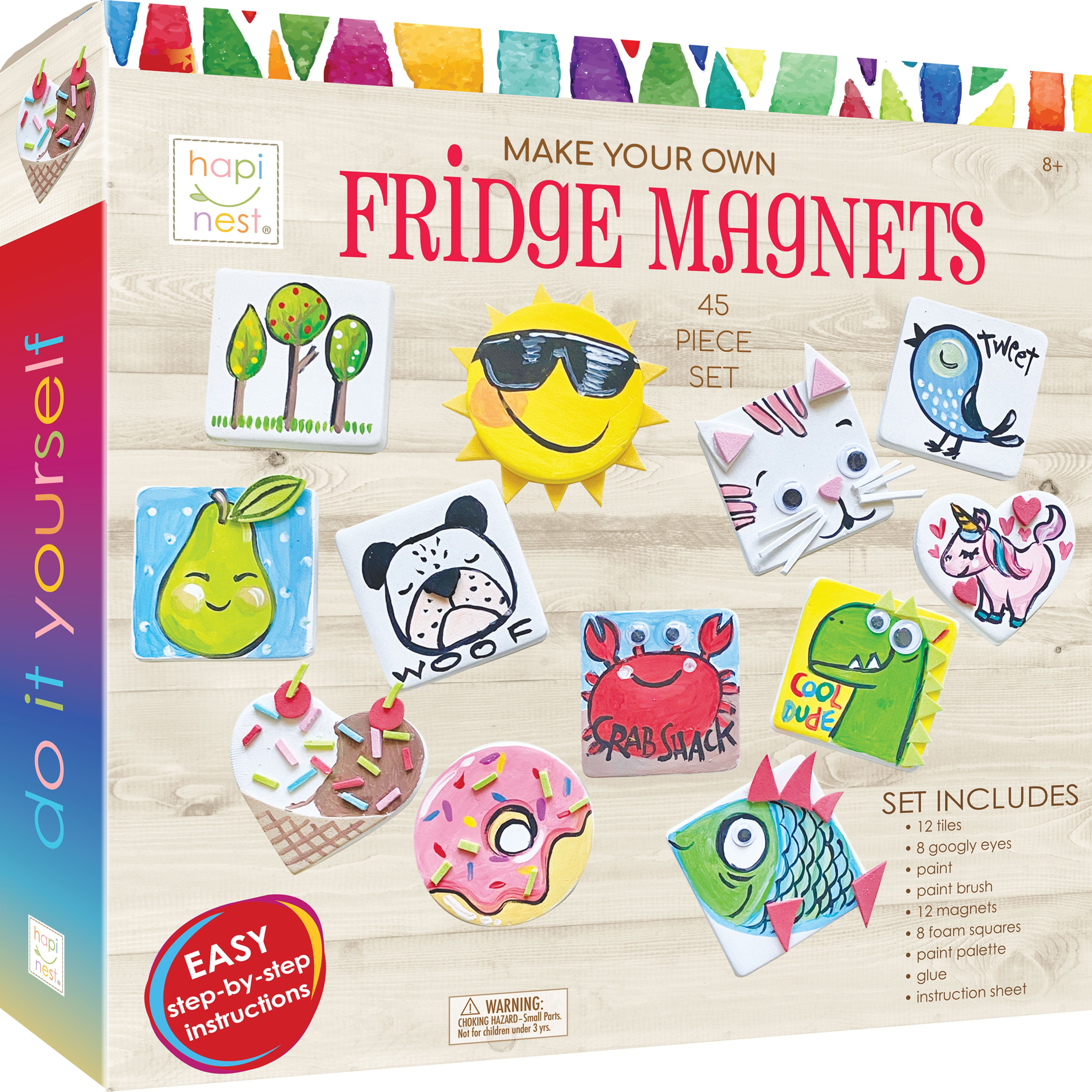 DIY Mini Tile Fridge Magnet Arts and Crafts Kit Gifts for Kids Girls Boys Ages