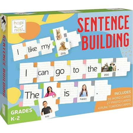 Hapinest Sentence Building Learning Game for Kids | Grammar Reading and Speech Therapy Activities | Kindergarten 1st Grade Special Education Classroom Must Haves for Teachers and Homeschool