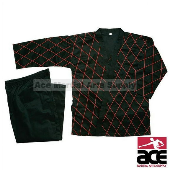 Hapkido Uniform - Black w/ Red Stitching