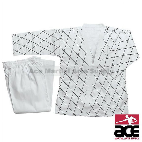 Hapkido Uniform - White w/ Black Stitching
