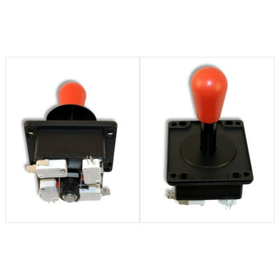 Happ Competition Style Arcade Joystick RED Switchable from 8-way to 4-way operation, Elliptical Red