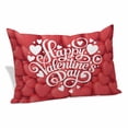thumbnail image 1 of Happ Valentine's Day Pillow Covers, Linen Long Throw Pillow Case, Red Love Hearts Romantic Holiday Pillow Protector Decorative Cushion Cover for Living Room/Bedroom 24" x 36", 1 of 8