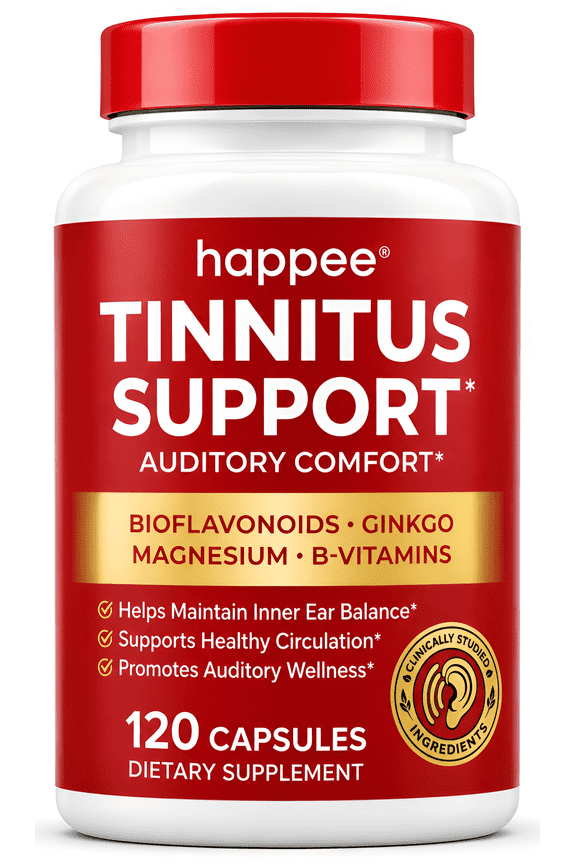 Tinnitus Supplement for Ringing Ears, Bioflavonoids & Ginkgo, Daily Support, 120 Ct
