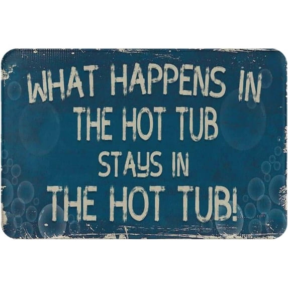 What Happen in The Hot Tub Stay in The Hot Tub Non-Slip Absorbent Resist Dirt Doormat Entrance Rug Inside Floor Mats for Home Bedroom Kitchen Front Porch 18x30inch
