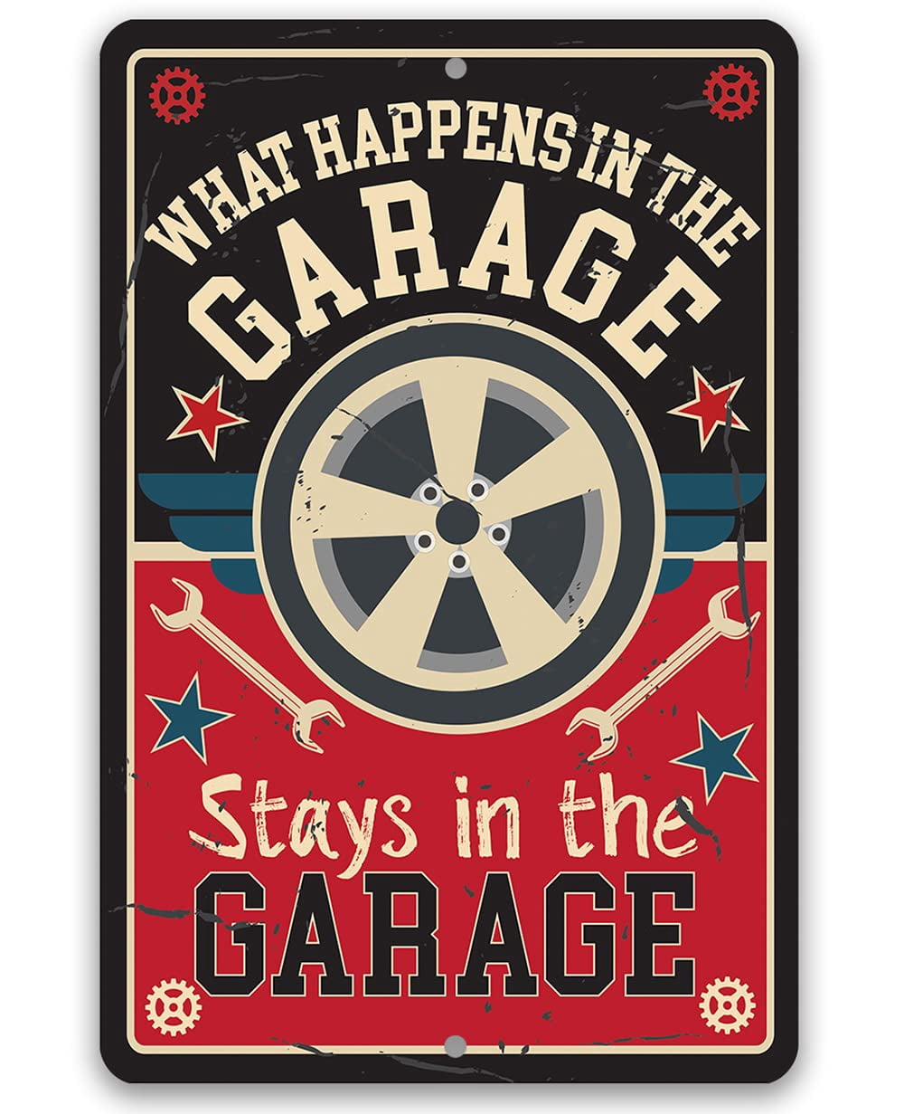 Poster vintage retrò con scritta in lingua inglese Cave Bar Pub Shed, idea regalo in alluminio e metallo