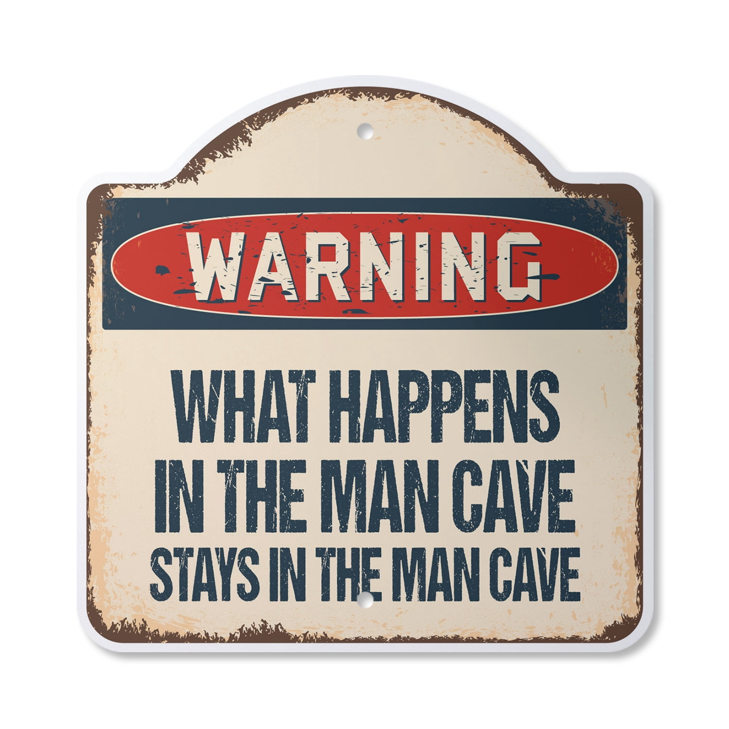 DAGUI Targa Metallica Divertente Per Garage O Taverna – What Happens In The Man Cave Stays – 30x20 Cm Vintage