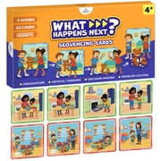 What Happens Next Sequencing Cards for Speech Therapy - 60 Illustrated Sequence Cards for Kids Ages 4+ Speech Therapy Materials - Sentence Building Game