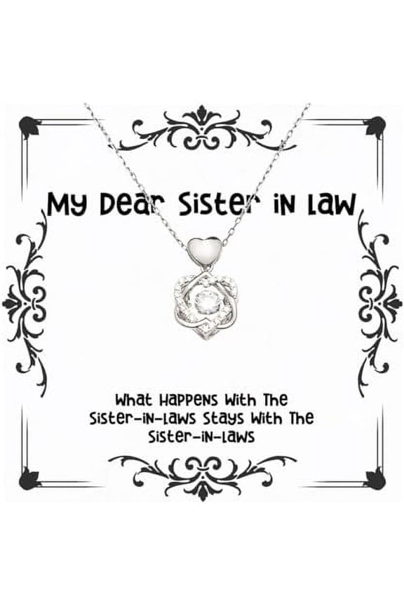 What Happens With The Sister-in-laws Heart Knot Silver Necklace, Sister in law Present From Sister, Fun Jewelry For Little Sister, Best sister in law gifts, Best gifts for sister in law, Gift ideas