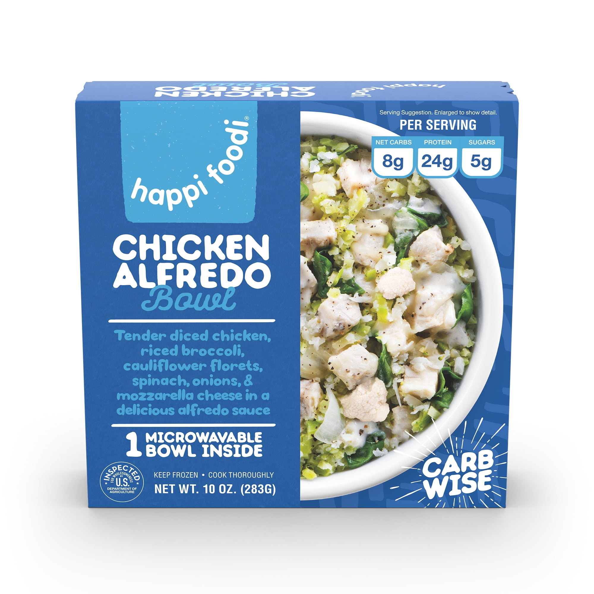 Happi Foodi Keto Chicken Alfredo Bowl 10oz Box Frozen