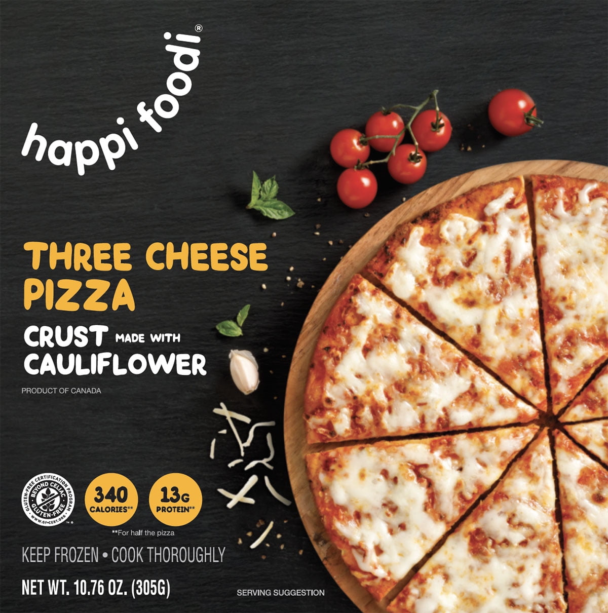 Happi Foodi Three Cheese 10" Cauliflower Crust Frozen Pizza 10.9 oz