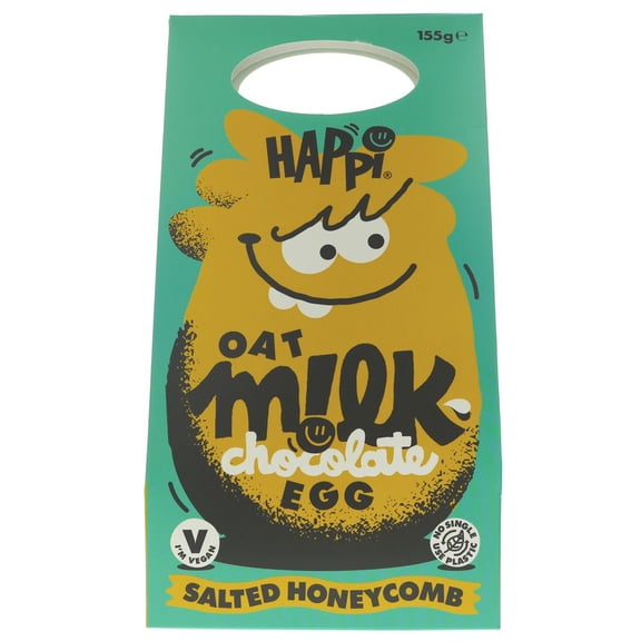 Happi Oat Milk Chocolate Egg Bar Salted Honeycomb Vegan Dairy-Free 155g