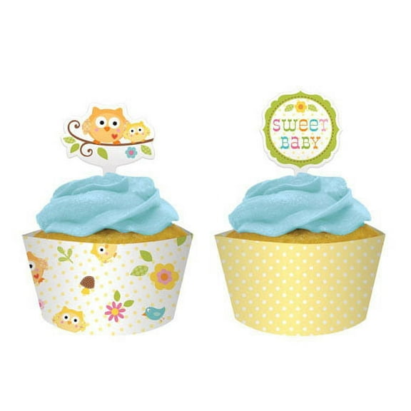 Happi Tree Owl Cupcake Wrappers w/ Toppers (12ct)