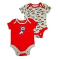 thumbnail image 1 of Happi by Dena Baby Boys Newborn Short Sleeve Bodysuit 2 Piece Set 34824-0-3Months (RED-GREY), 1 of 6