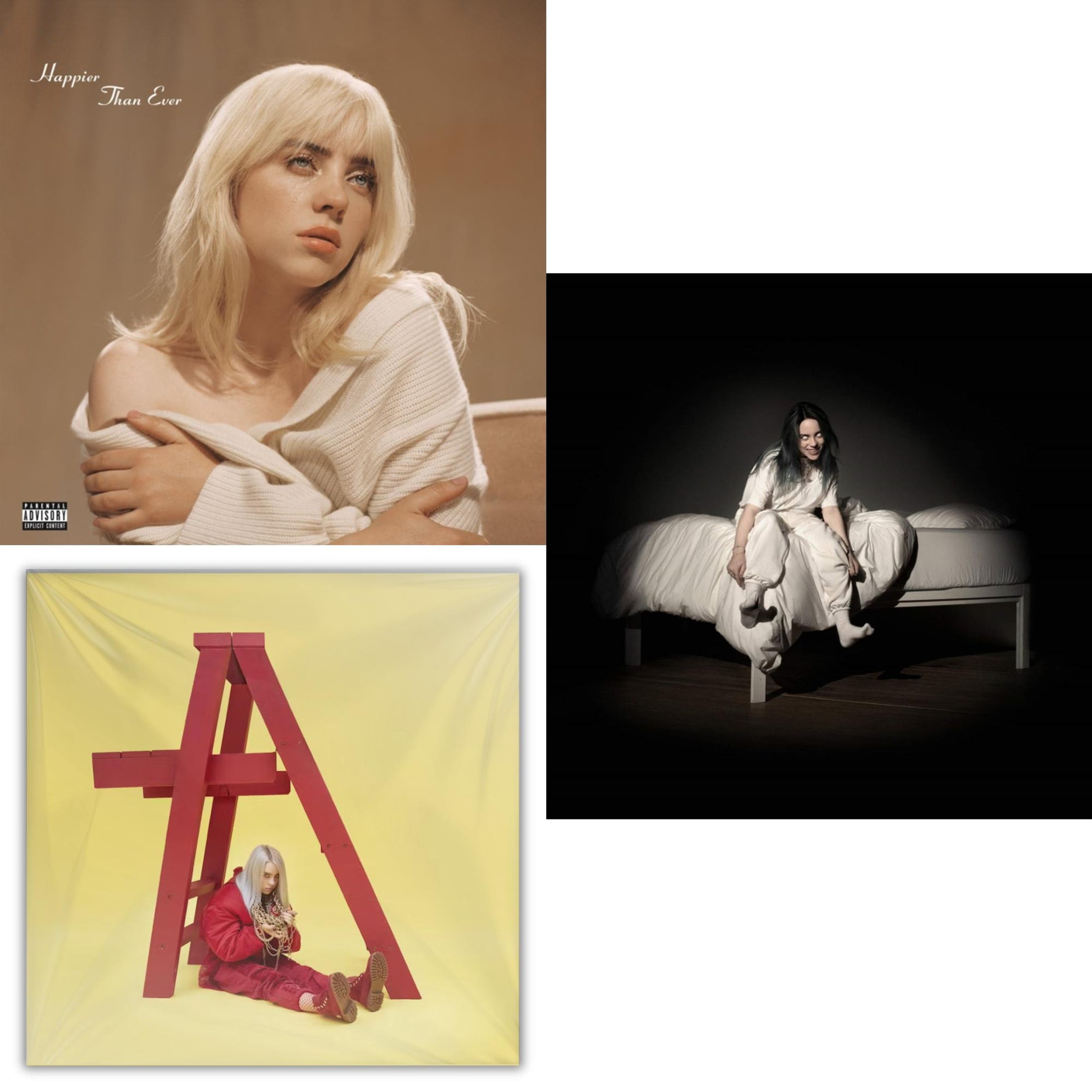 Happier Than Ever (X) (2LP) & Billie Eilish - Dont Smile At Me (Black LP Vinyl) & When We All Fall Asleep, Where Do We Go? (Pale Yellow LP Vinyl)