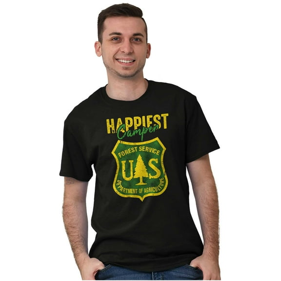 Happiest Camper US National Forest Men's Graphic T Shirt Tees Brisco Brands S