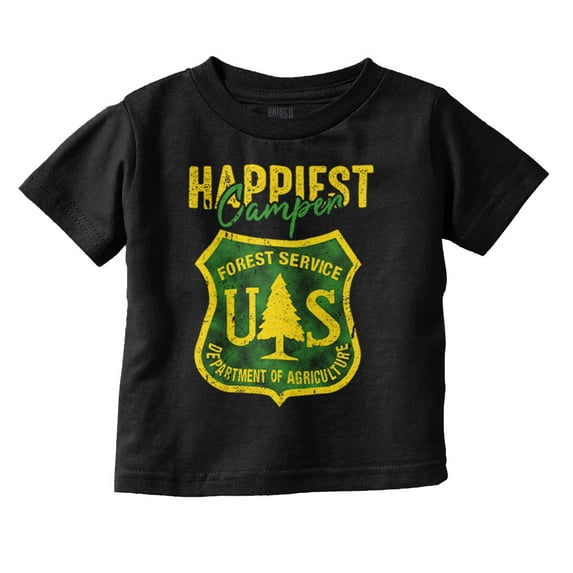 Happiest Camper US National Forest Toddler Boy Girl T Shirt Infant Toddler Brisco Brands 12M