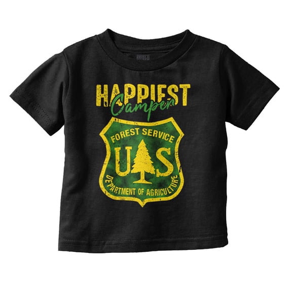 Happiest Camper US National Forest Toddler Boy Girl T Shirt Infant Toddler Brisco Brands 4T