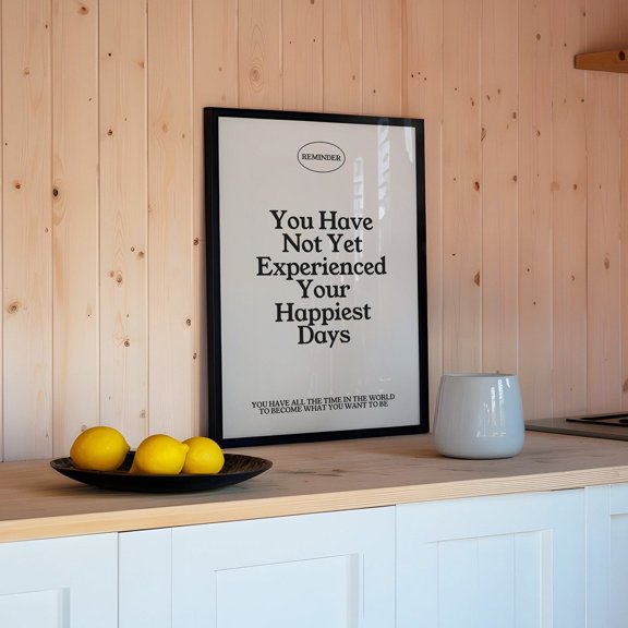 Happiest Days Inspirational Quote Retro Typography Art, Stretched Canvas 16x20in