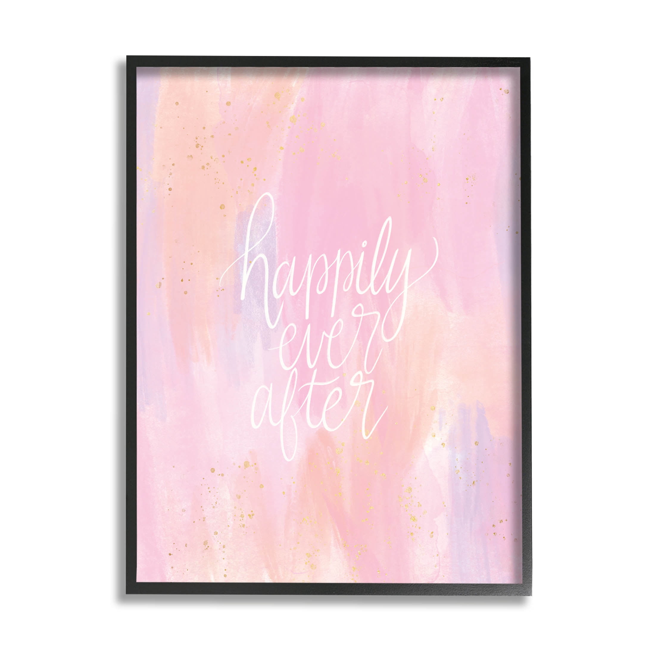 Happily Ever After Pastel Romance Inspirational Graphic Art Black Framed Art Print Wall Art