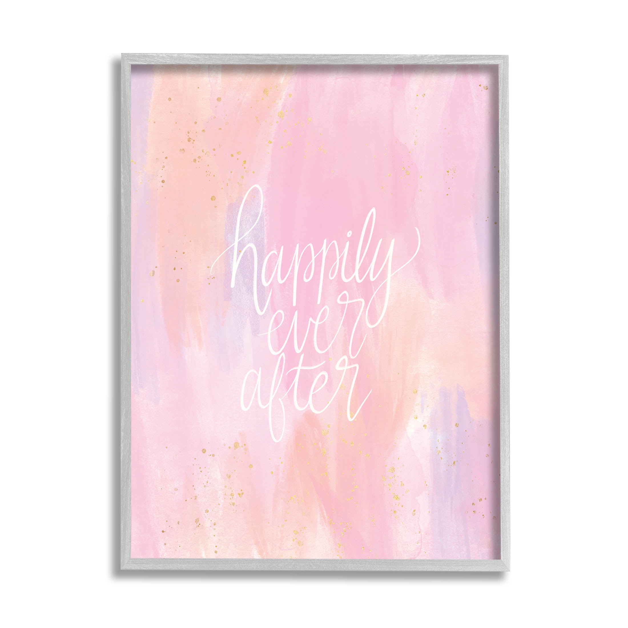 Happily Ever After Pastel Romance Inspirational Graphic Art Gray Framed Art Print Wall Art