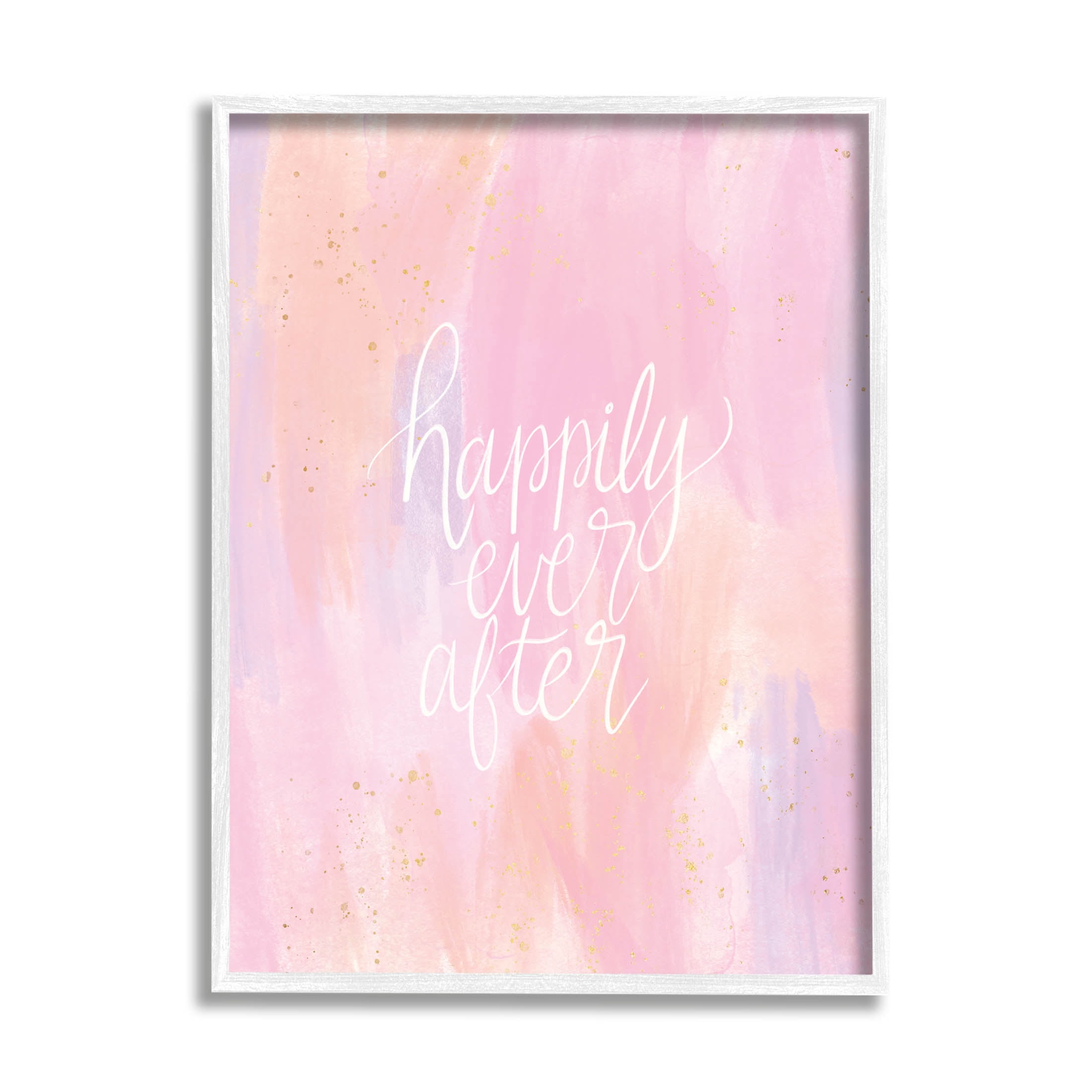 Happily Ever After Pastel Romance Inspirational Graphic Art White Framed Art Print Wall Art