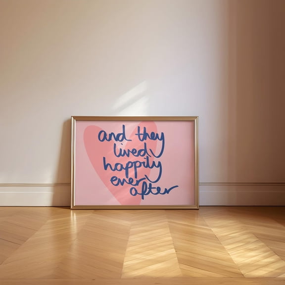 Happily Ever After Retro Quote Wall Art Poster Unframed Paper Print