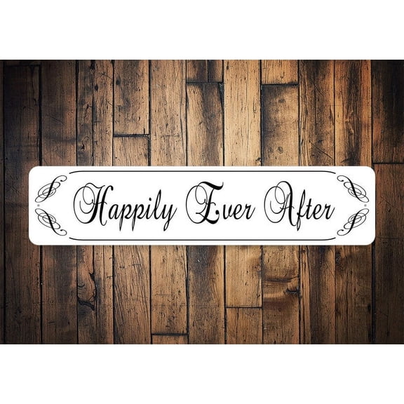 Happily Ever After Sign Cute Wedding Sign Wedding Decor Sign For Wedding Wedding Gift Gift For Wedding Wedding wedding party gift - Size: 16 x 4 Inches