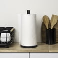 thumbnail image 1 of happimess PRH2000E Avery Modern Classic Metal with Non Slip Weighted Wood Base Paper Towel Holder, Black, 1 of 6