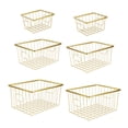 thumbnail image 1 of happimess BSK3001D-6SET Camden Vintage Industrial Handmade Wire Metal Nesting Storage Baskets, Gold (Set of 6), 1 of 6