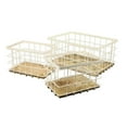thumbnail image 1 of happimess BSK3004C-3SET Evvie Vintage Farmhouse Handmade Wire Metal Nesting Storage Baskets with Wood Base, Almond/Natural (Set of 3), 1 of 4