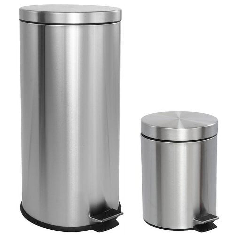 simplehuman 115 Liter / 30 Gallon Bullet Open Top Trash Can Commercial  Grade Heavy Gauge, Brushed Stainless Steel