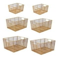 thumbnail image 1 of happimess BSK3000D-6SET Sutton Modern Glam Handmade Wire Metal Nesting Storage Baskets, Gold (Set of 6), 1 of 5