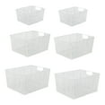 thumbnail image 1 of happimess BSK3000B-6SET Sutton Modern Glam Handmade Wire Metal Nesting Storage Baskets, White (Set of 6), 1 of 6